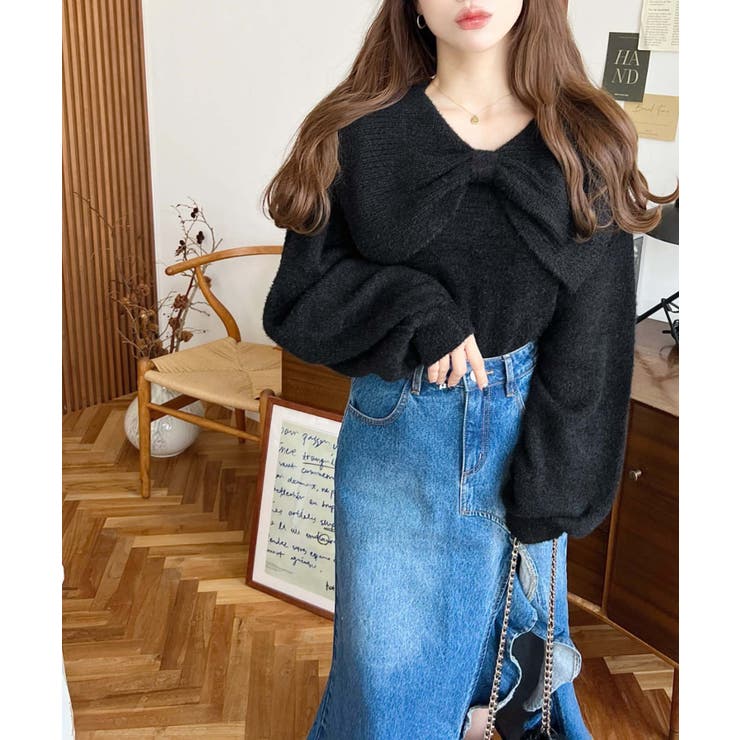 ケープリボンシャギーニットプルオーバー | moment+ | 詳細画像14 