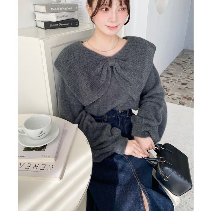 ケープリボンシャギーニットプルオーバー | moment+ | 詳細画像18 