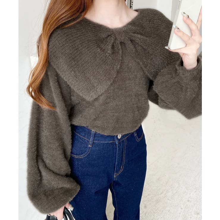 ケープリボンシャギーニットプルオーバー | moment+ | 詳細画像23 