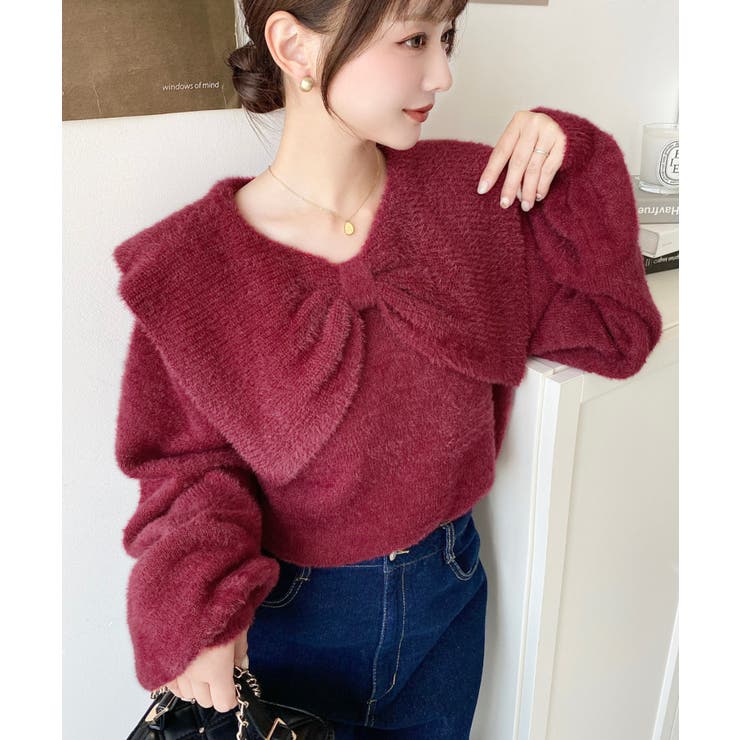 ケープリボンシャギーニットプルオーバー | moment+ | 詳細画像24 