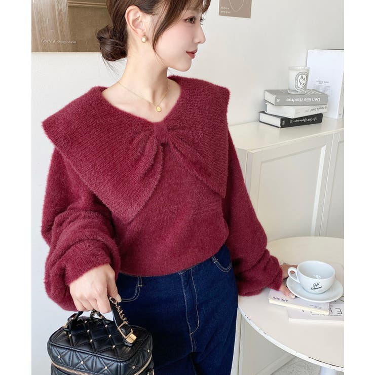 ケープリボンシャギーニットプルオーバー | moment+ | 詳細画像25 