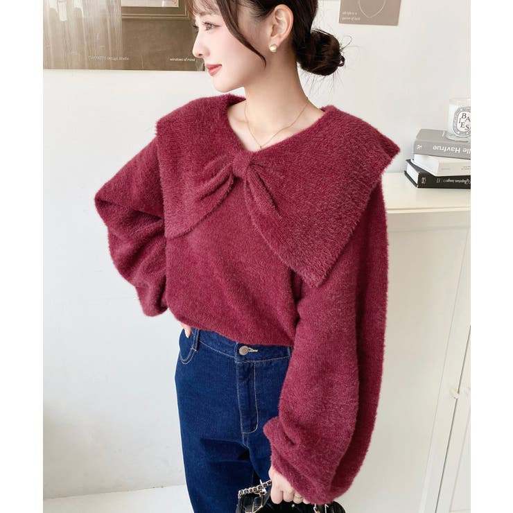 ケープリボンシャギーニットプルオーバー | moment+ | 詳細画像26 