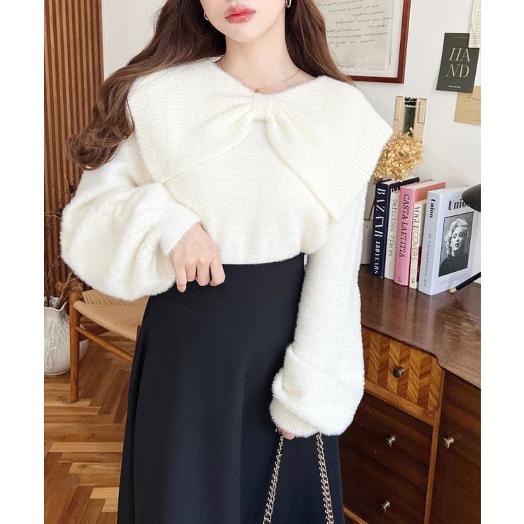 ケープリボンシャギーニットプルオーバー | moment+ | 詳細画像5 