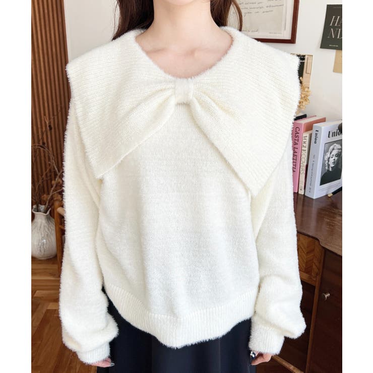 ケープリボンシャギーニットプルオーバー | moment+ | 詳細画像6 