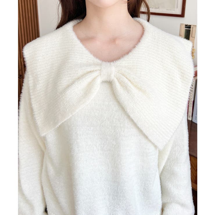 ケープリボンシャギーニットプルオーバー | moment+ | 詳細画像7 