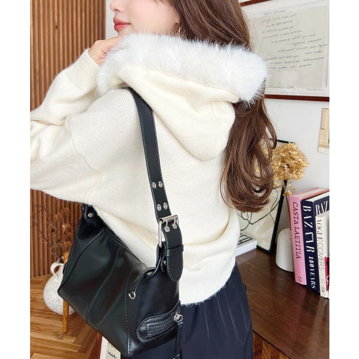 the coldest moment ボーダージップパーカー M the coldest moment ボーダージップパーカー M ボリュームファーフード