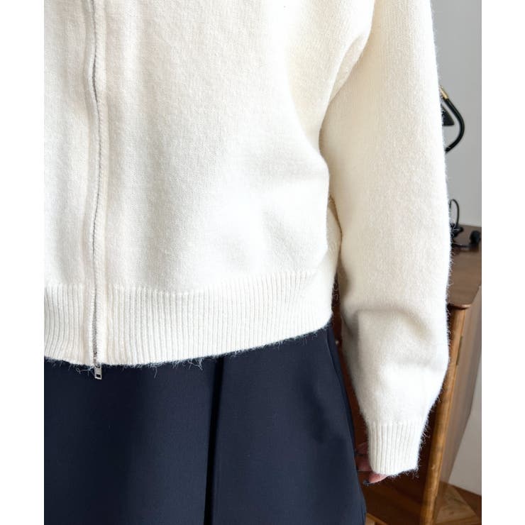 ボリュームファーフードジップアップニットパーカー | moment+ | 詳細画像16 