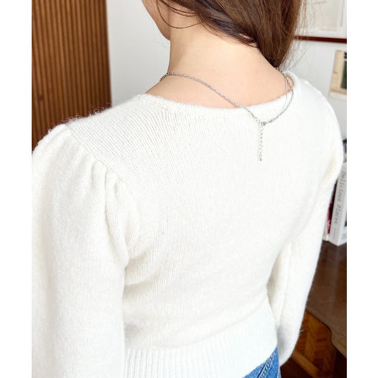 ギャザーリボンミックスプルオーバー | moment+ | 詳細画像10 