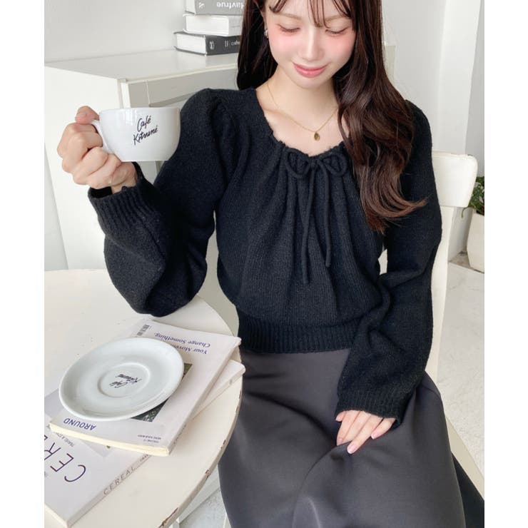 ギャザーリボンミックスプルオーバー | moment+ | 詳細画像12 