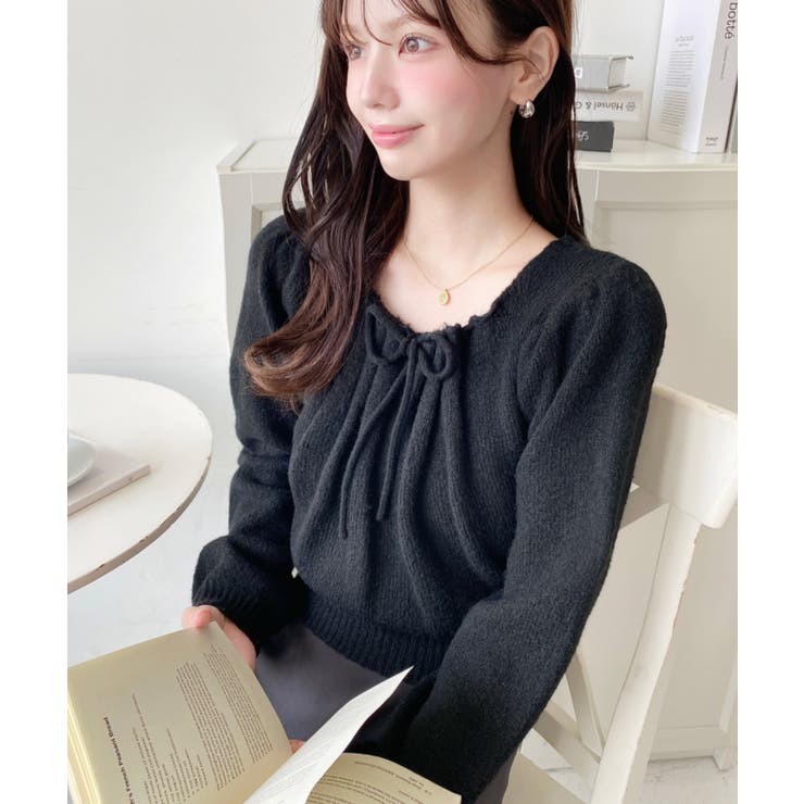 ギャザーリボンミックスプルオーバー | moment+ | 詳細画像13 