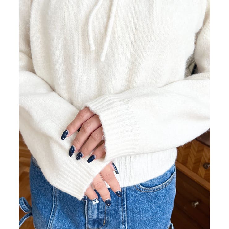 ギャザーリボンミックスプルオーバー | moment+ | 詳細画像8 