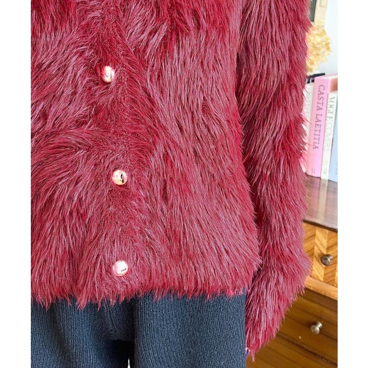 金ボタンロングフェザーショート丈ニットカーディガン | moment+ | 詳細画像30 