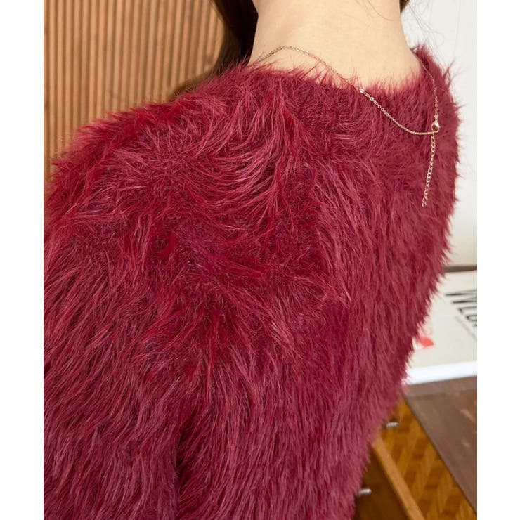 金ボタンロングフェザーショート丈ニットカーディガン | moment+ | 詳細画像31 