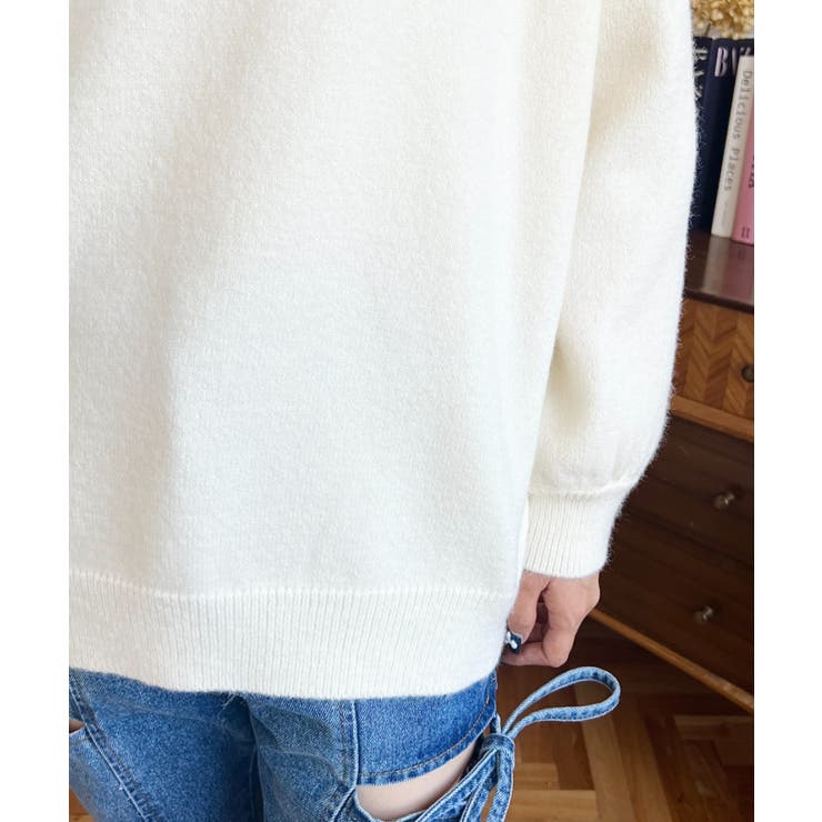 ハイネックデザインカットワンショルニットプルオーバー | moment+ | 詳細画像8 