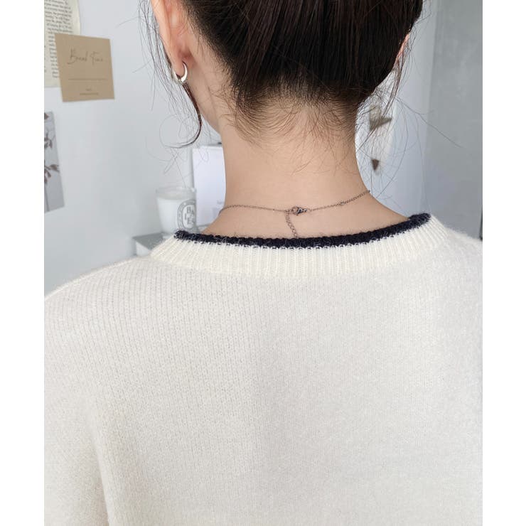 ロープ刺繍ロゴニットプルオーバー | moment+ | 詳細画像12 