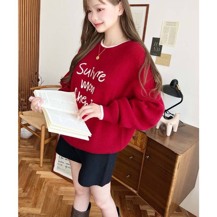 ロープ刺繍ロゴニットプルオーバー | moment+ | 詳細画像24 