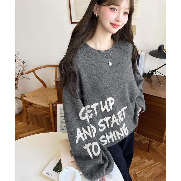 サガラ刺繍ロゴニットプルオーバー | moment+ | 詳細画像12 