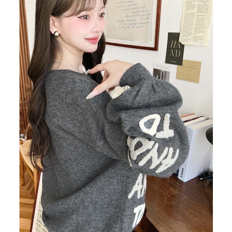 サガラ刺繍ロゴニットプルオーバー | moment+ | 詳細画像14 