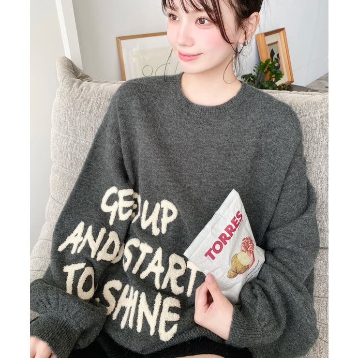 サガラ刺繍ロゴニットプルオーバー | moment+ | 詳細画像16 