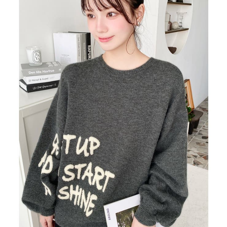 サガラ刺繍ロゴニットプルオーバー | moment+ | 詳細画像21 