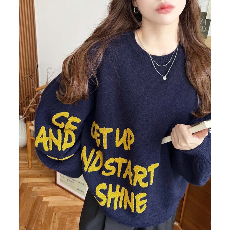 サガラ刺繍ロゴニットプルオーバー | moment+ | 詳細画像22 