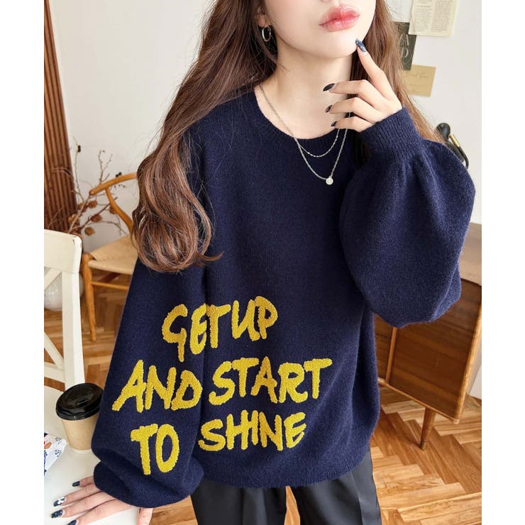 サガラ刺繍ロゴニットプルオーバー | moment+ | 詳細画像23 