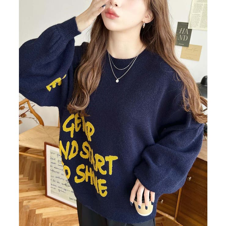 サガラ刺繍ロゴニットプルオーバー | moment+ | 詳細画像24 