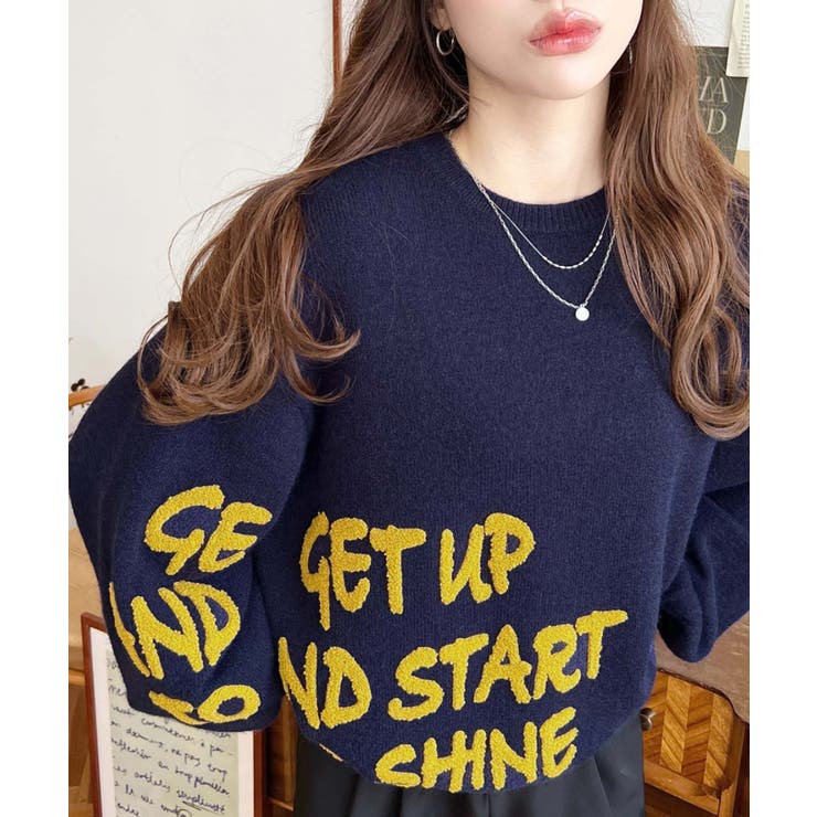 サガラ刺繍ロゴニットプルオーバー | moment+ | 詳細画像26 