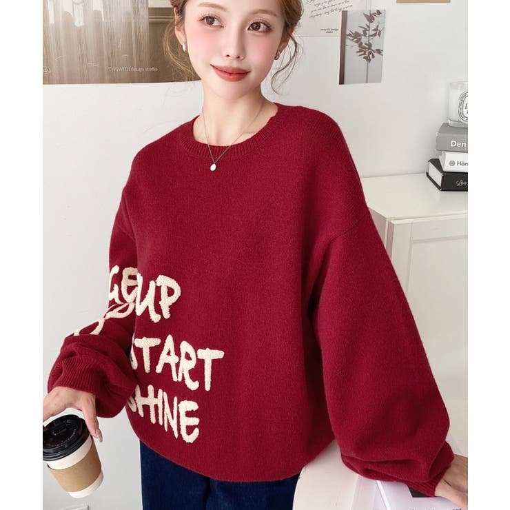 サガラ刺繍ロゴニットプルオーバー | moment+ | 詳細画像29 