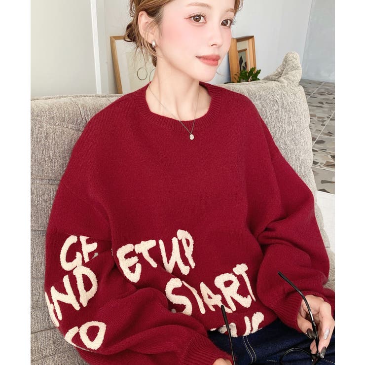 サガラ刺繍ロゴニットプルオーバー | moment+ | 詳細画像31 