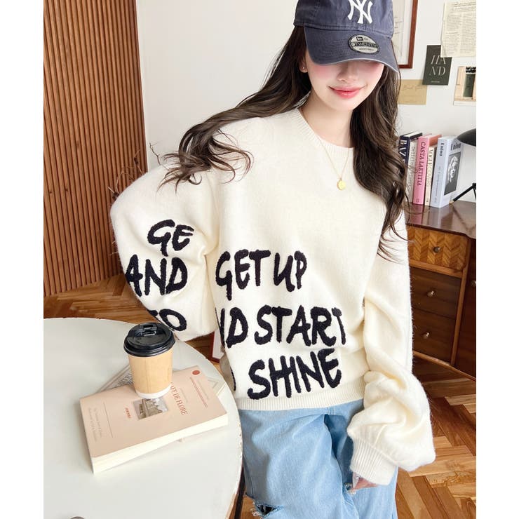 サガラ刺繍ロゴニットプルオーバー | moment+ | 詳細画像5 