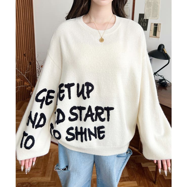 サガラ刺繍ロゴニットプルオーバー | moment+ | 詳細画像6 