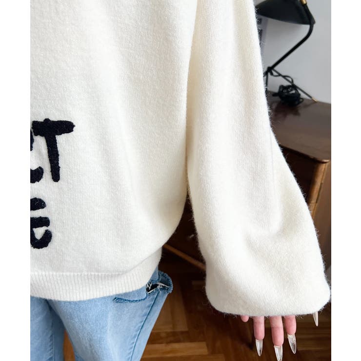 サガラ刺繍ロゴニットプルオーバー | moment+ | 詳細画像9 