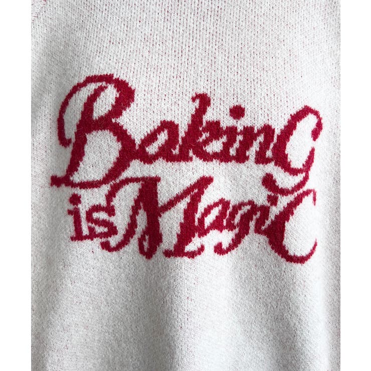 Ｗジャガードラインリボンロゴニットプルオーバー | moment+ | 詳細画像7 