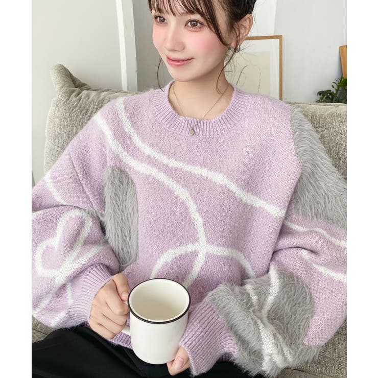 ニュアンスハートジャガードニットプルオーバー | moment+ | 詳細画像11 