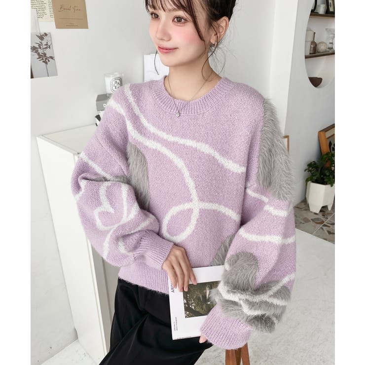 ニュアンスハートジャガードニットプルオーバー | moment+ | 詳細画像13 