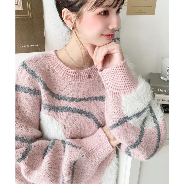 ニュアンスハートジャガードニットプルオーバー | moment+ | 詳細画像19 