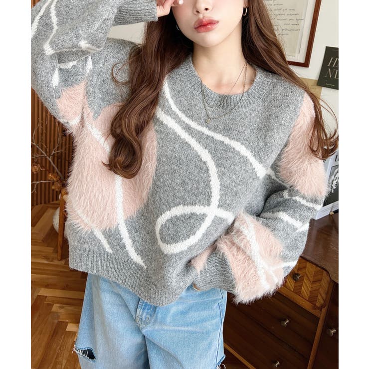 ニュアンスハートジャガードニットプルオーバー | moment+ | 詳細画像4 