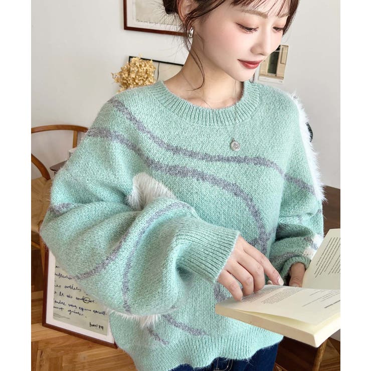 ニュアンスハートジャガードニットプルオーバー | moment+ | 詳細画像7 