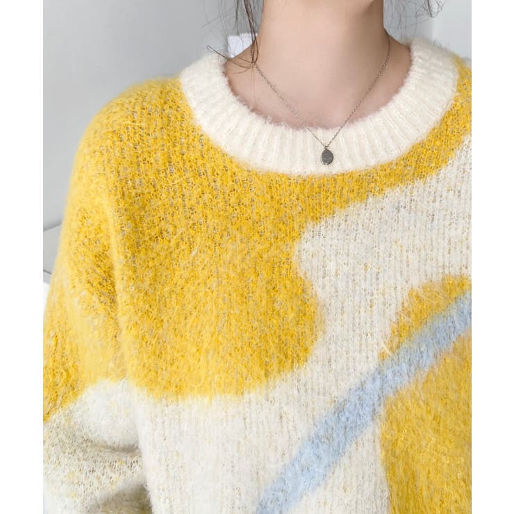 ニュアンスライン柄ジャガードニットプルオーバー | moment+ | 詳細画像16 