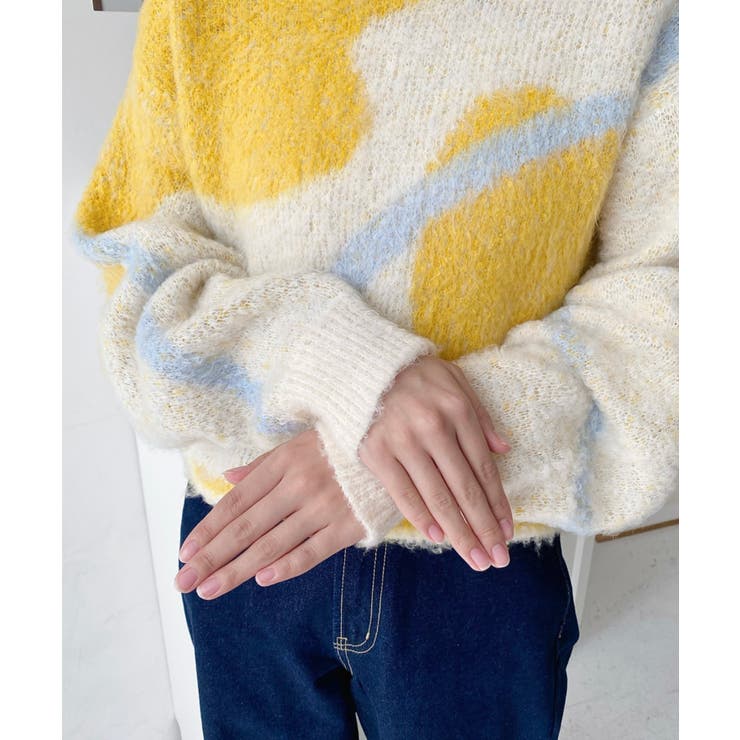 ニュアンスライン柄ジャガードニットプルオーバー | moment+ | 詳細画像17 