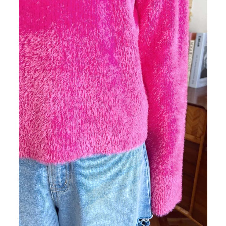 クールネックショート丈シャギーニットプルオーバー | moment+ | 詳細画像24 