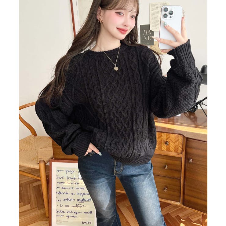 ケーブルニットプルオーバー | moment+ | 詳細画像10 