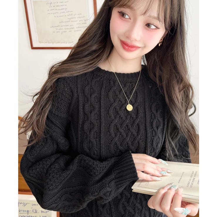 ケーブルニットプルオーバー | moment+ | 詳細画像11 