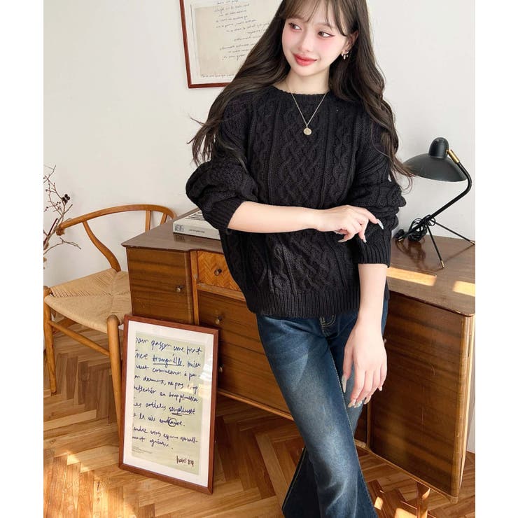 ケーブルニットプルオーバー | moment+ | 詳細画像12 