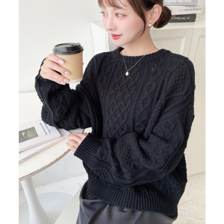 ケーブルニットプルオーバー | moment+ | 詳細画像14 