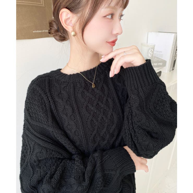 ケーブルニットプルオーバー | moment+ | 詳細画像17 