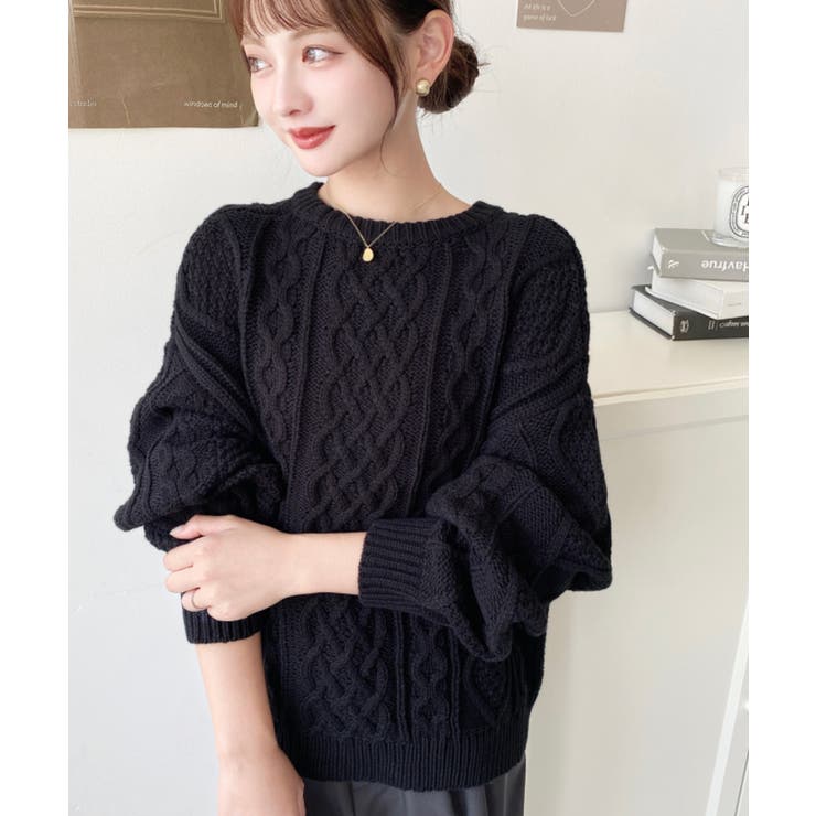 ケーブルニットプルオーバー | moment+ | 詳細画像18 