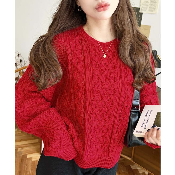 ケーブルニットプルオーバー | moment+ | 詳細画像19 