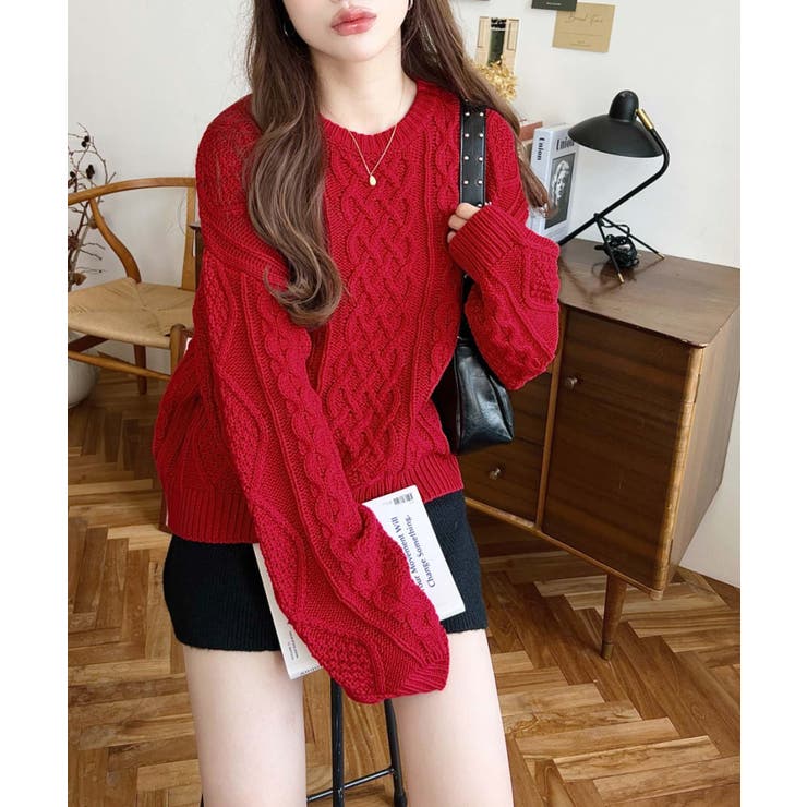 ケーブルニットプルオーバー | moment+ | 詳細画像22 